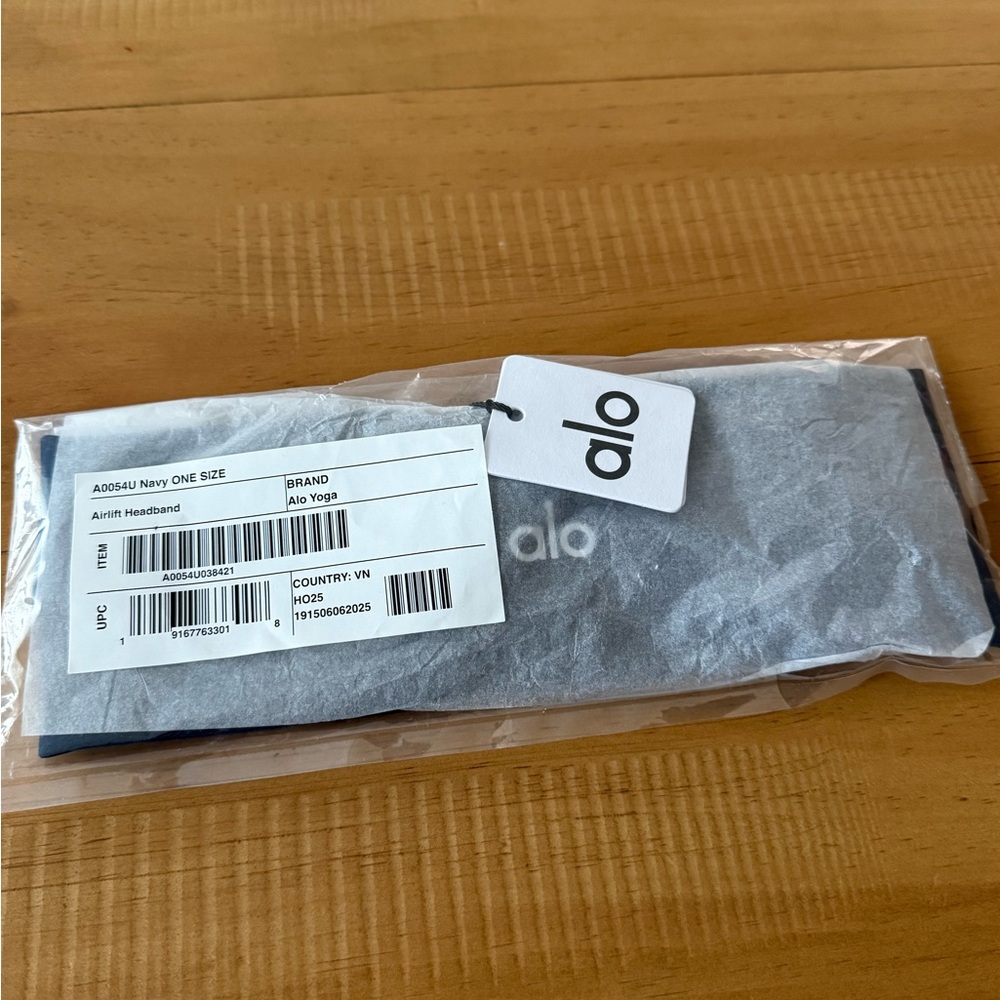 Alo Yoga Airlift Headband Navy Brand New In Bag One Size